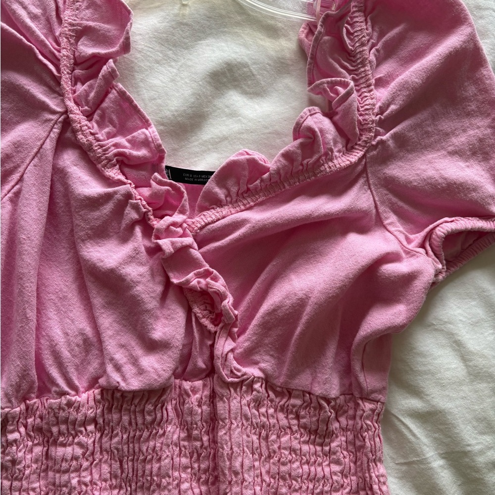 Zara Pink Ruffled Mini Dress - Picture 4 of 4